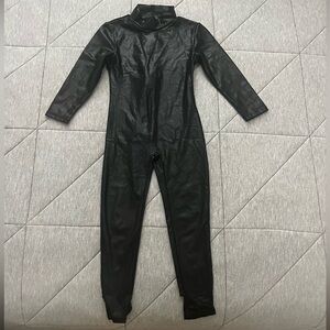 Full-Body faux leather black Jumpsuit Costume